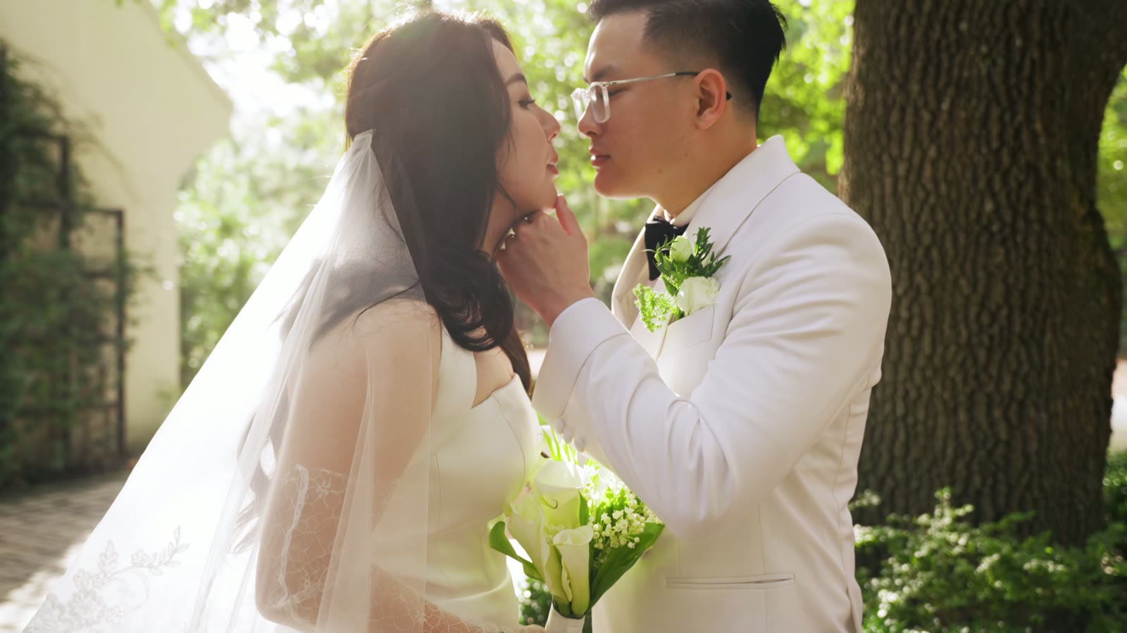 A still frame from the wedding film of Nam & Ngan