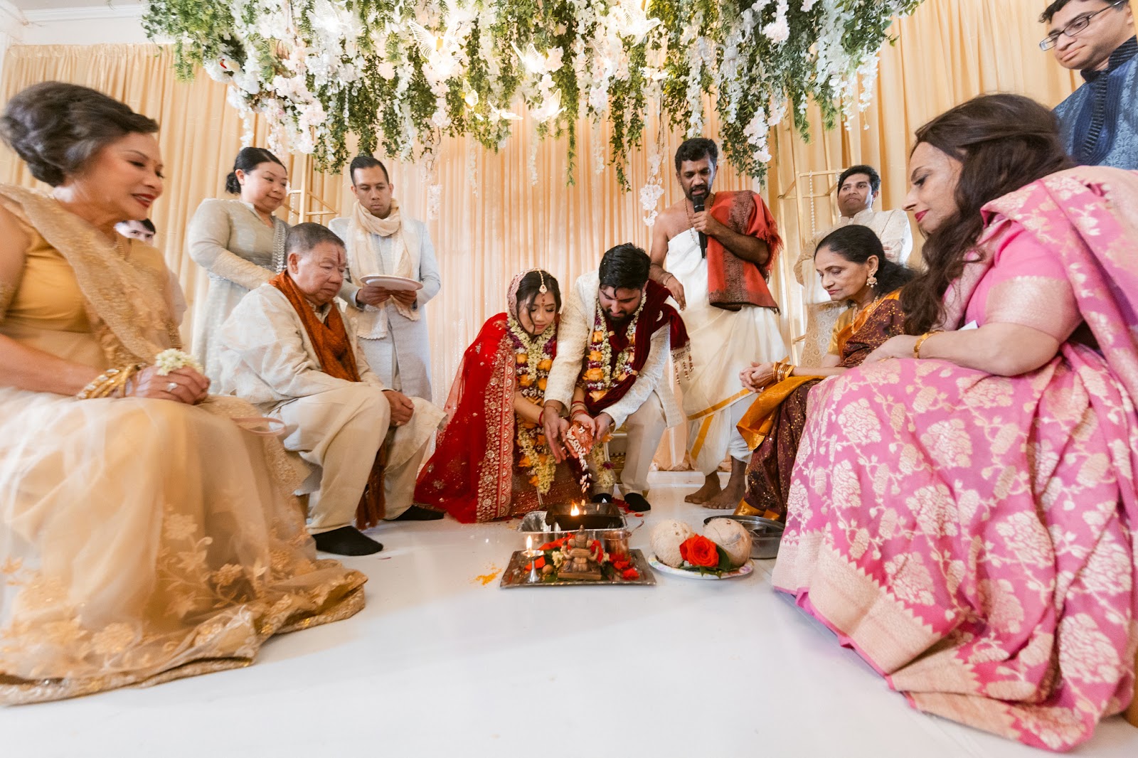 Family celebrating together during a vibrant sangeet evening