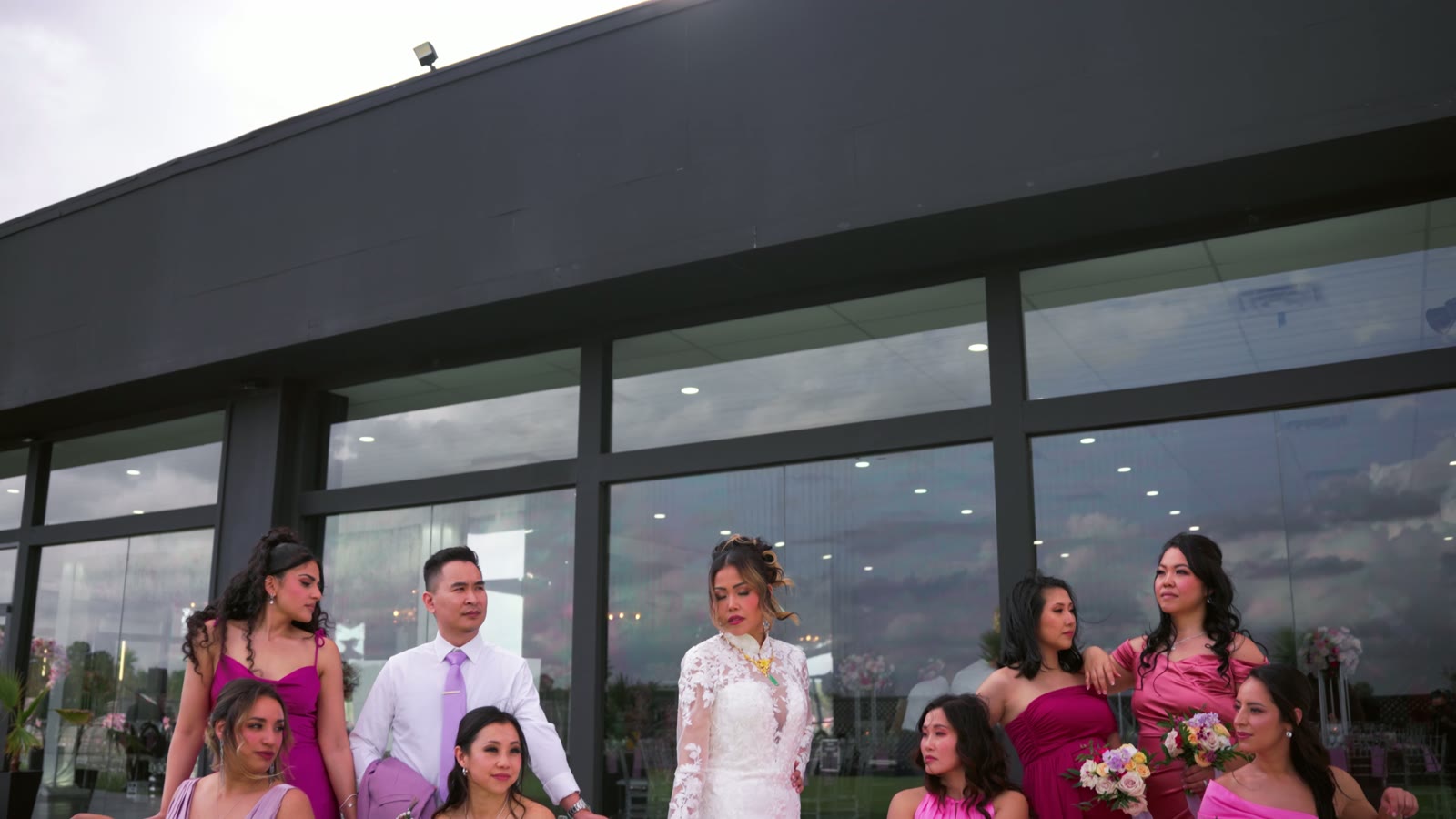 A still frame from the wedding film of Jason & Rosie
